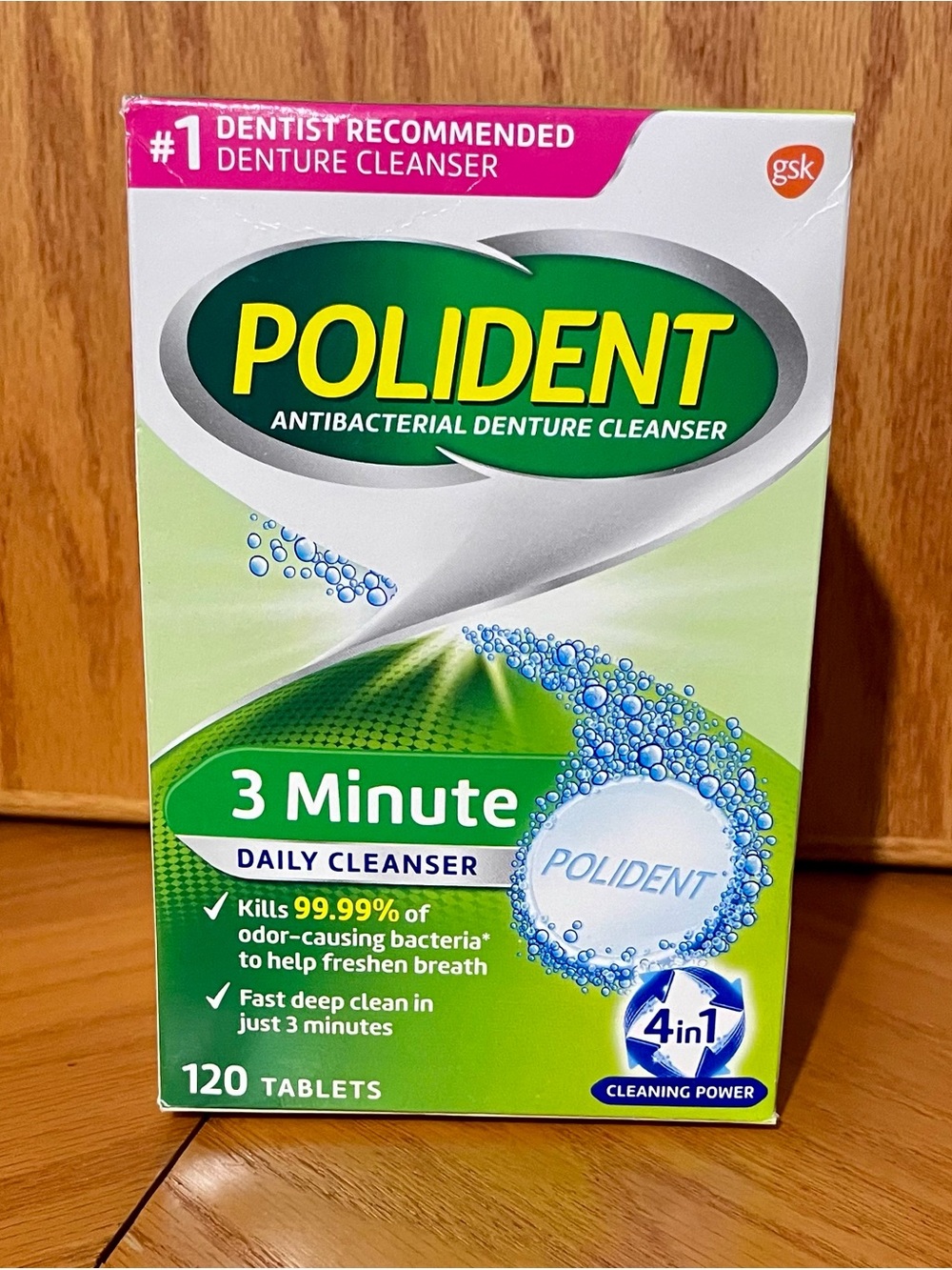 Antibacterial Denture Cleanser Tablets - 3 Minute Daily Clean (120 Tablets)